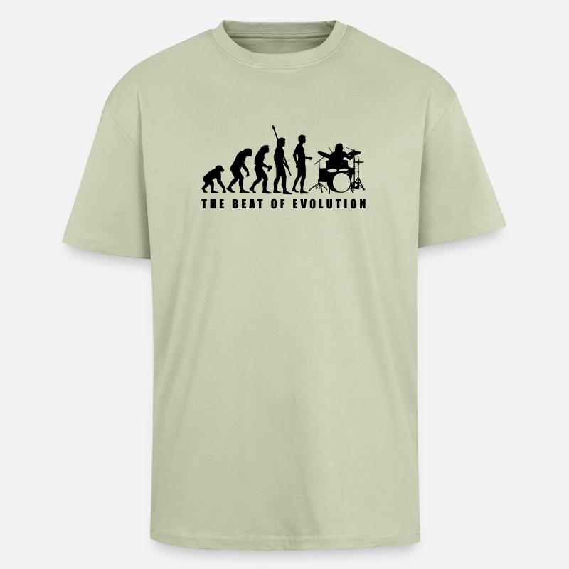 evolution_drummer_c_1c - Unisex Oversized Heavyweight T-shirt - soft salvia 
