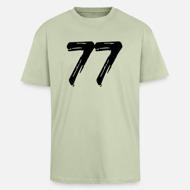 Brushed 77 - Oversized Heavyweight Unisex T-Shirt - Leichtes Salbeigrün 