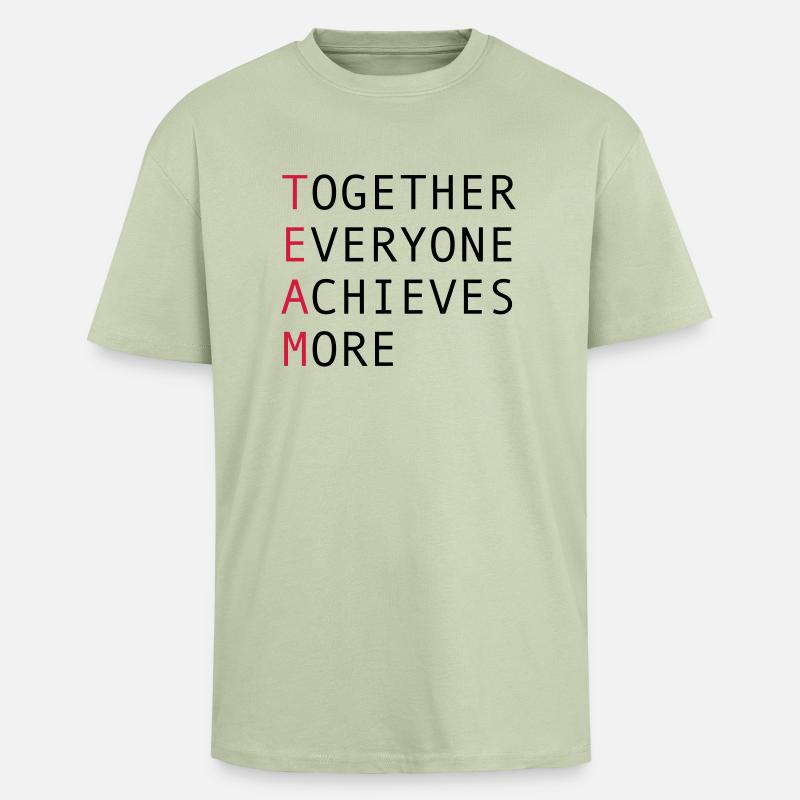 Team - Oversized Heavyweight Unisex T-Shirt - Leichtes Salbeigrün 