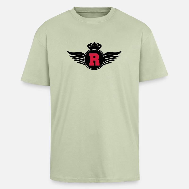 r_letter_shield_c2 - Oversized Heavyweight Unisex T-Shirt - Leichtes Salbeigrün 