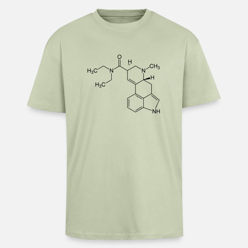 LSD Strukturformel - Oversized Heavyweight Unisex T-Shirt - Leichtes Salbeigrün 