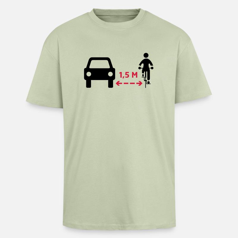 Abstand halten! - Oversized Heavyweight Unisex T-Shirt - Leichtes Salbeigrün 