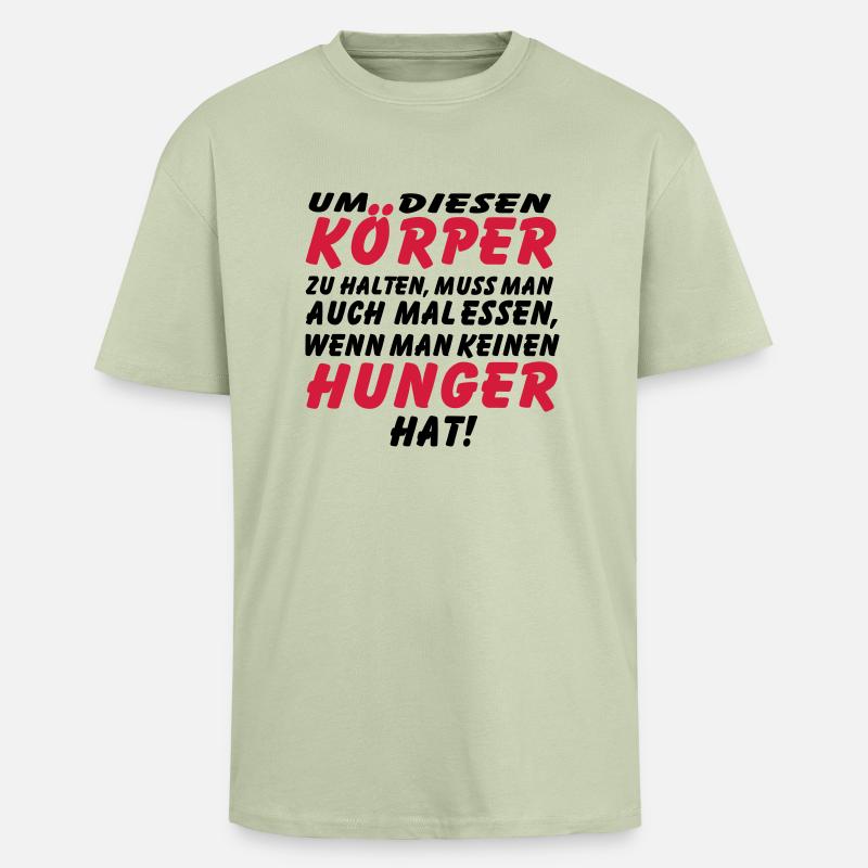 koerper_hunger_vec_2 de anl - Oversized Heavyweight Unisex T-Shirt - Leichtes Salbeigrün 