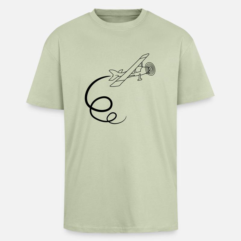 looping kunstflug kunstflieger propeller kleinflug - Oversized Heavyweight Unisex T-Shirt - Leichtes Salbeigrün 