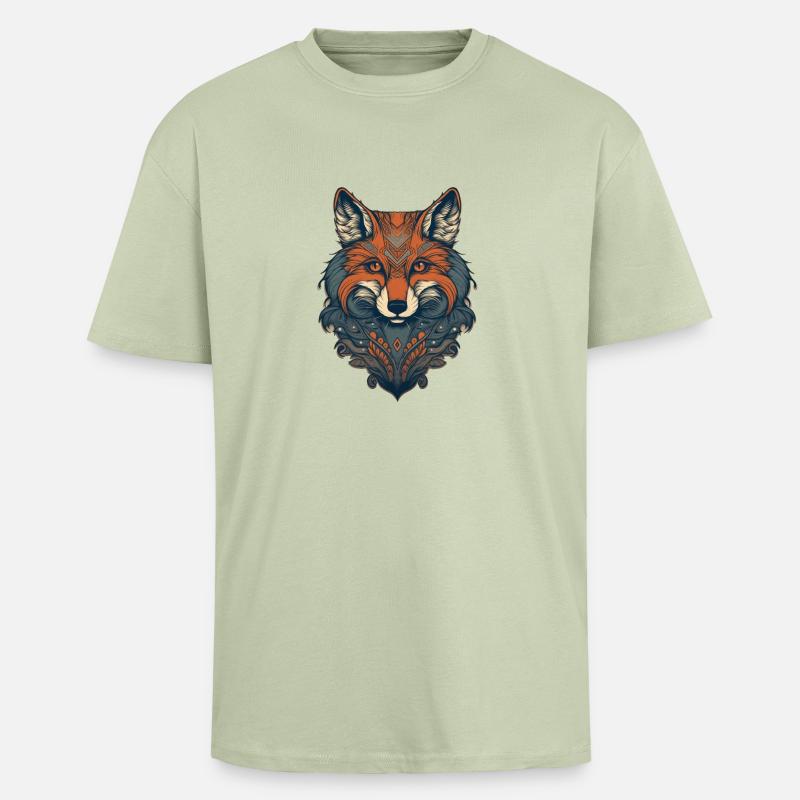 Fuchs - Oversized Heavyweight Unisex T-Shirt - Leichtes Salbeigrün