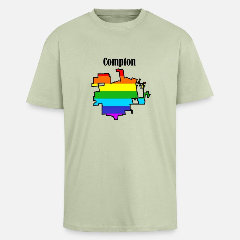 Compton Regenbogen - Oversized Heavyweight Unisex T-Shirt - Leichtes Salbeigrün 