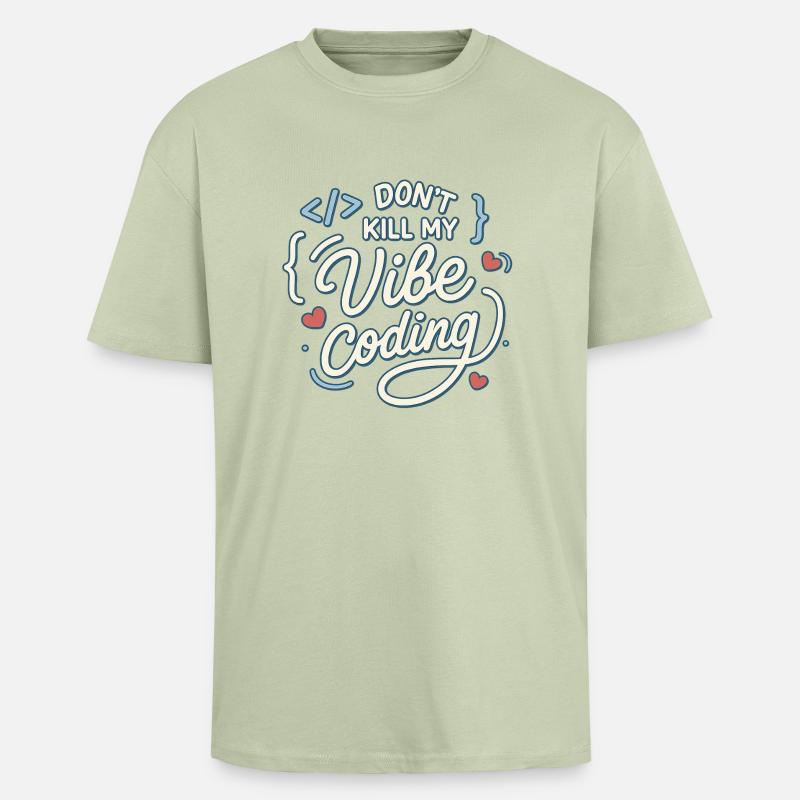 Vibe coding - Unisex Oversized Heavyweight T-shirt - soft salvia 
