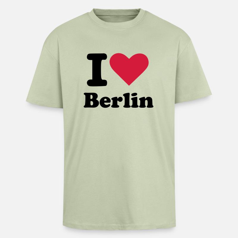 Berlin - Oversized Heavyweight Unisex T-Shirt - Leichtes Salbeigrün 