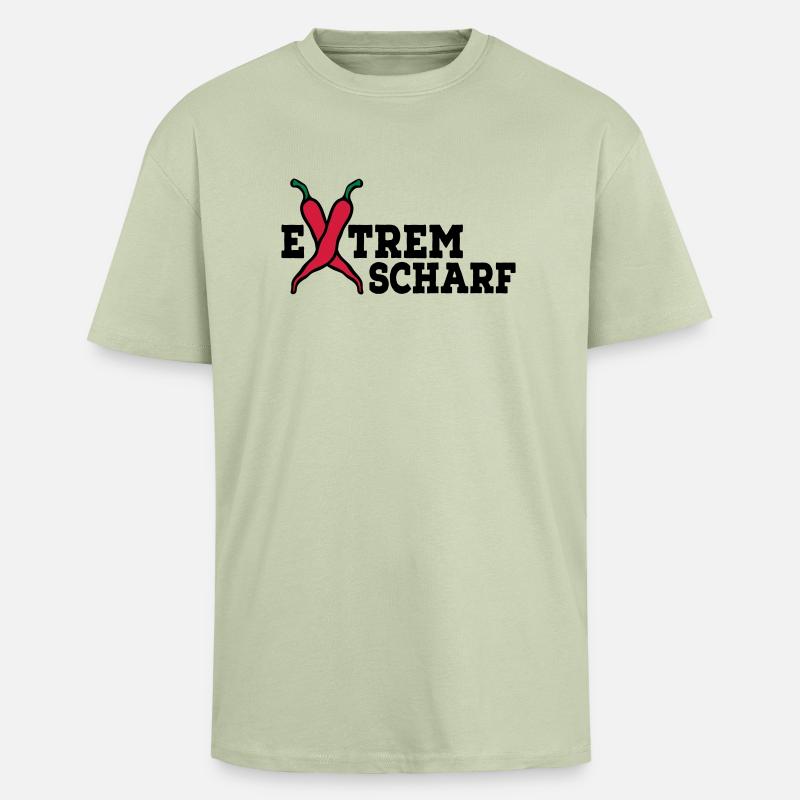 extrem scharf - Oversized Heavyweight Unisex T-Shirt - Leichtes Salbeigrün 