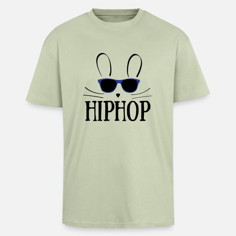 Easter / Easter bunny: Hip Hop - Unisex Oversized Heavyweight T-shirt - soft salvia