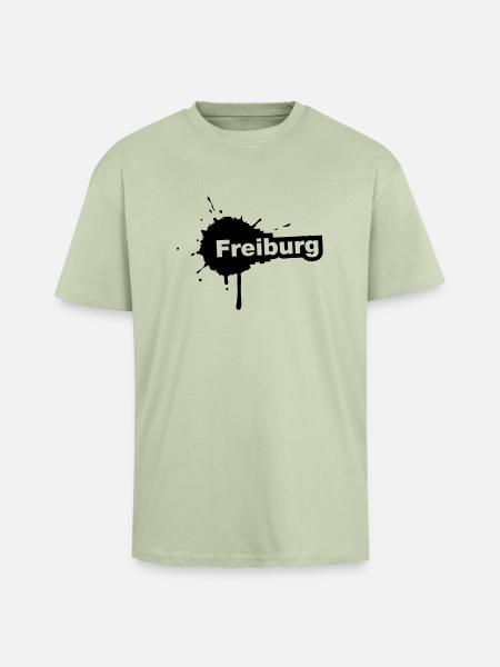 Freiburg Splatter - Oversized Heavyweight Unisex T-Shirt - Leichtes Salbeigrün 