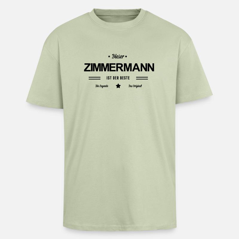 Bester Zimmermann - Oversized Heavyweight Unisex T-Shirt - Leichtes Salbeigrün 