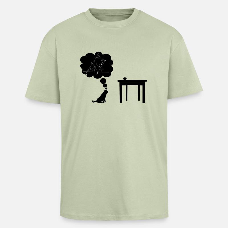 Katze sciencest Springen - Oversized Heavyweight Unisex T-Shirt - Leichtes Salbeigrün 