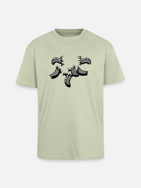 Tentakel, Octopus, Monster, Verscheurd Shirt, Alien - Unisex oversized T-shirt van zware kwaliteit - licht saliegroen