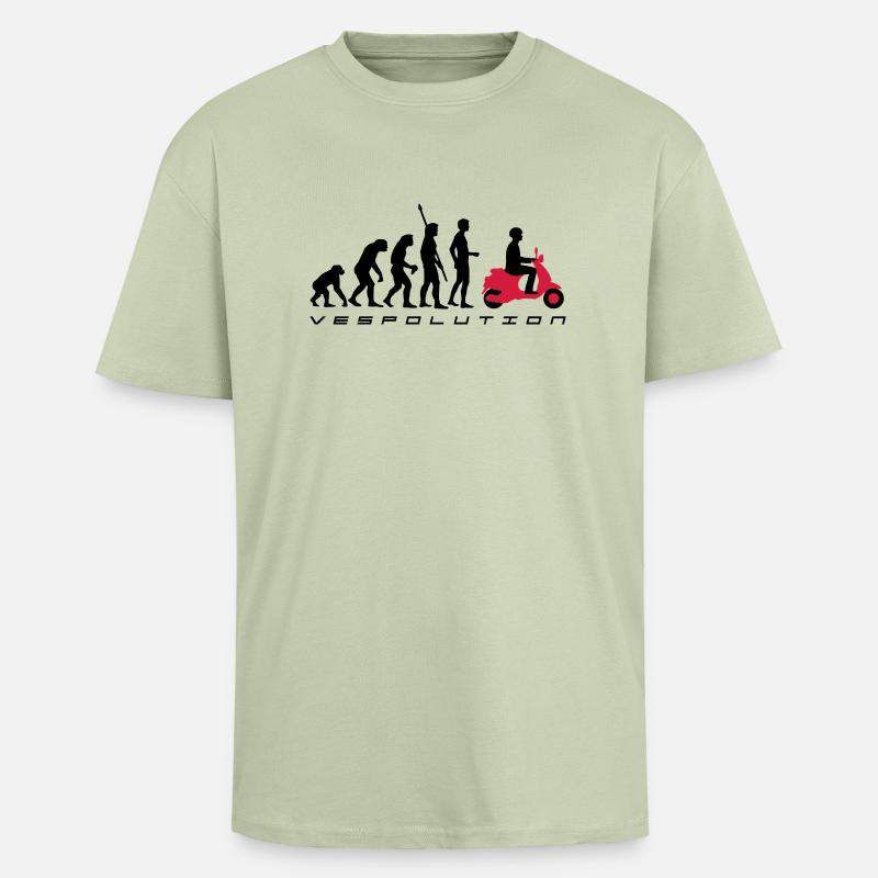 vespolution evolution__b_2c - Oversized Heavyweight Unisex T-Shirt - Leichtes Salbeigrün 