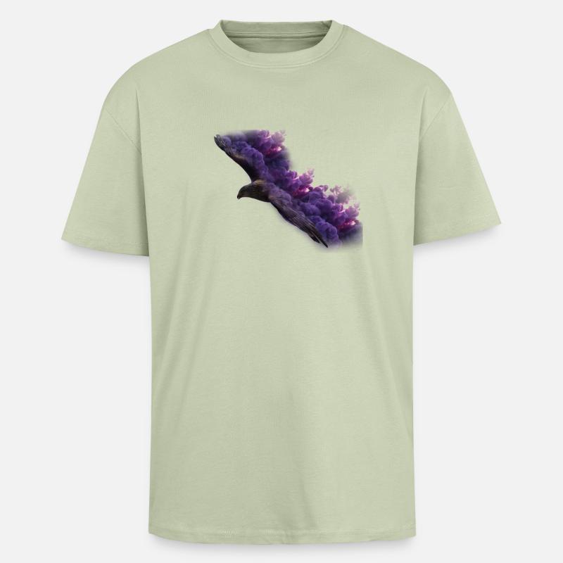 Adler mit Rauch - Oversized Heavyweight Unisex T-Shirt - Leichtes Salbeigrün 