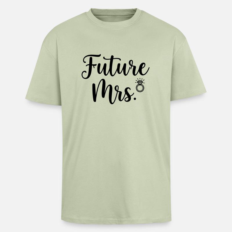Future Mrs. Ring Bridal Design - Unisex Oversized Heavyweight T-shirt - soft salvia 