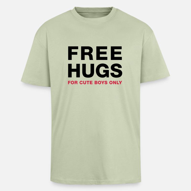 freehugsboys - Unisex Oversized Heavyweight T-shirt - soft salvia 
