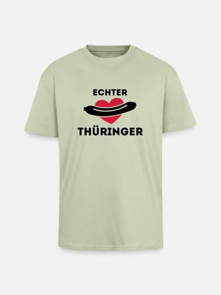 Real Thuringia - Bratwurst love - Unisex Oversized Heavyweight T-shirt - soft salvia 