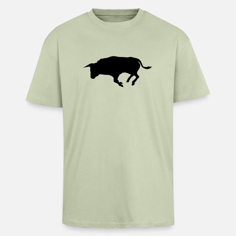 stier - T-shirt unisexe oversize épais - vert sauge léger 