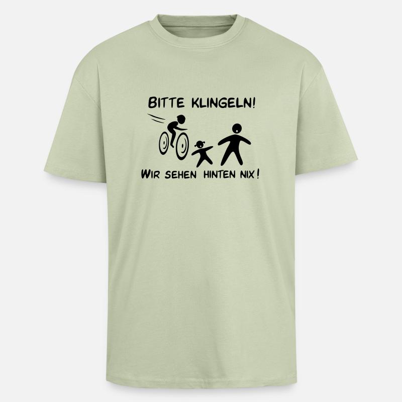 Bitte klingeln! Radfahrer-Kind - Oversized Heavyweight Unisex T-Shirt - Leichtes Salbeigrün 
