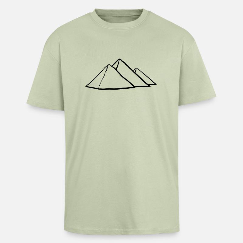 Pyramides de Gizeh - T-shirt unisexe oversize épais - vert sauge léger 