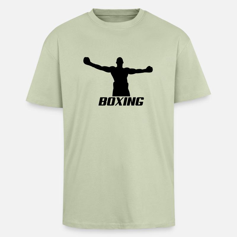 boxing1 - Oversized Heavyweight Unisex T-Shirt - Leichtes Salbeigrün