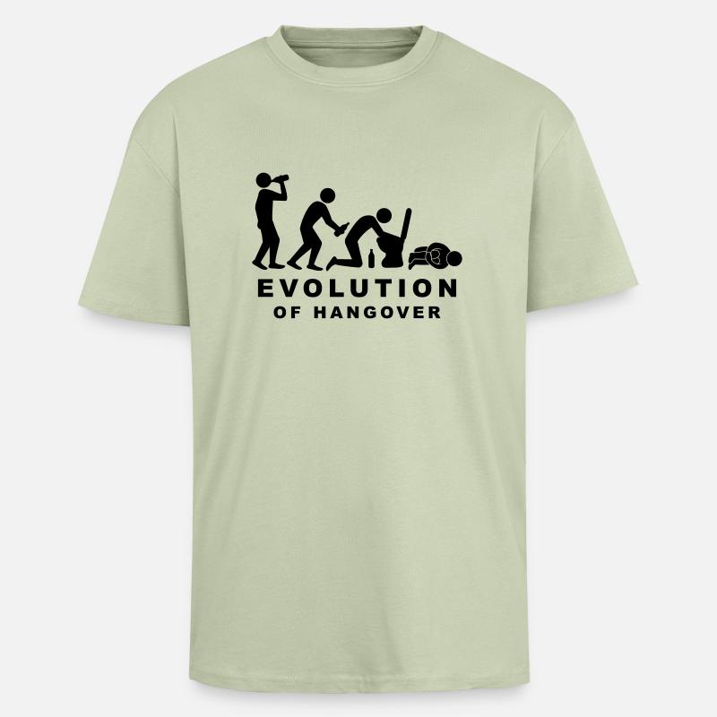 Evolution Hangover - T-shirt unisexe oversize épais - vert sauge léger 