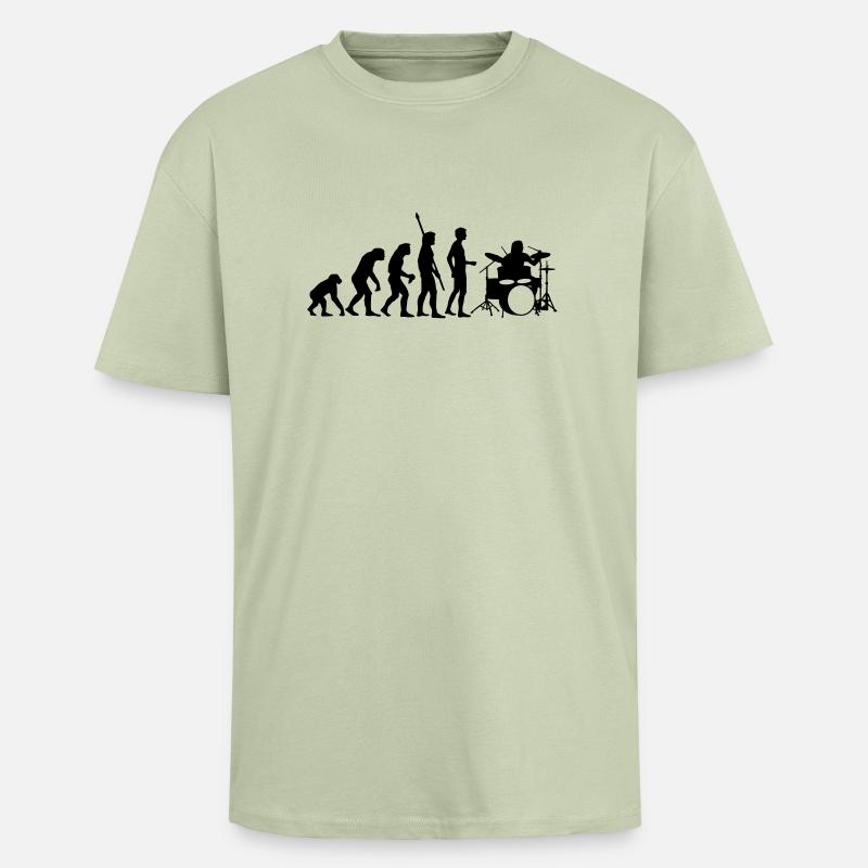 evolution_drummer_b_1c - Unisex Oversized Heavyweight T-shirt - soft salvia 