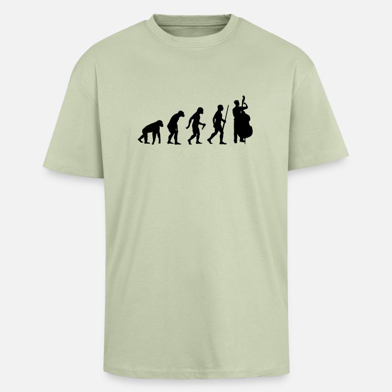 Contrabass Evolution - Oversized Heavyweight Unisex T-Shirt - Leichtes Salbeigrün 