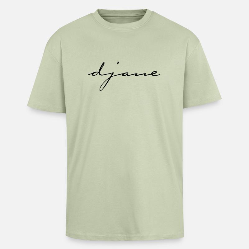 DJANE script - Oversized Heavyweight Unisex T-Shirt - Leichtes Salbeigrün 