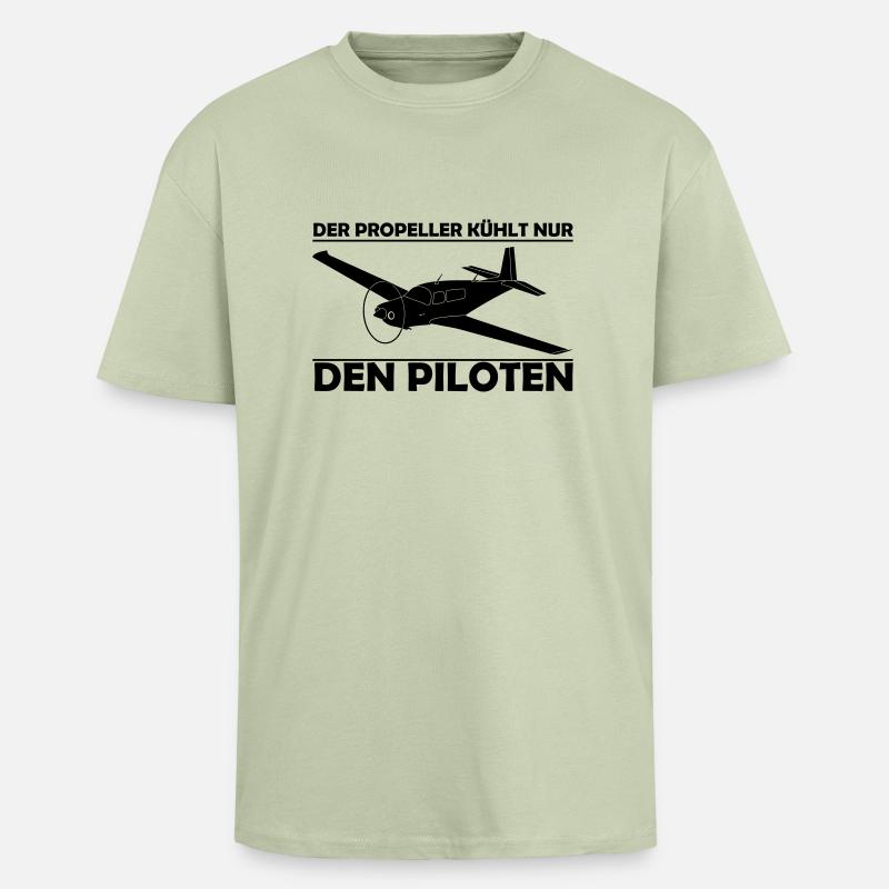 Mooney Motorflugzeug Geschenk - Oversized Heavyweight Unisex T-Shirt - Leichtes Salbeigrün 
