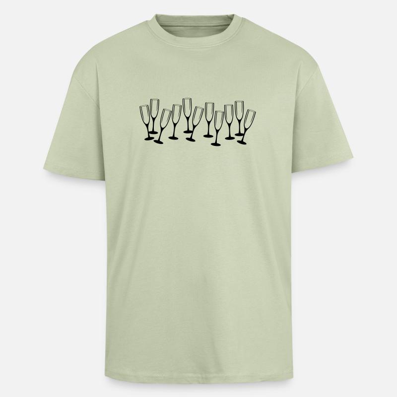 sekt gläser - Oversized Heavyweight Unisex T-Shirt - Leichtes Salbeigrün 
