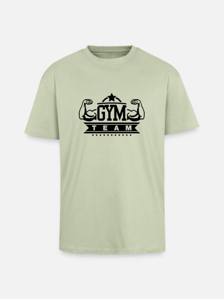 gym_team_yu1 - Oversized Heavyweight Unisex T-Shirt - Leichtes Salbeigrün