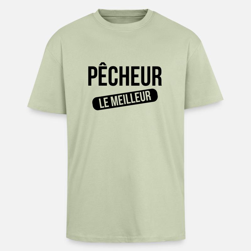 Le Meilleur Pêcheur - Oversized Heavyweight Unisex T-Shirt - Leichtes Salbeigrün