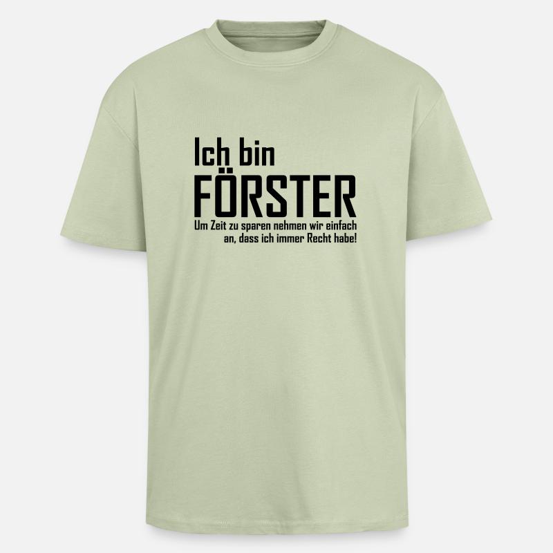 ich bin förster - Oversized Heavyweight Unisex T-Shirt - Leichtes Salbeigrün 