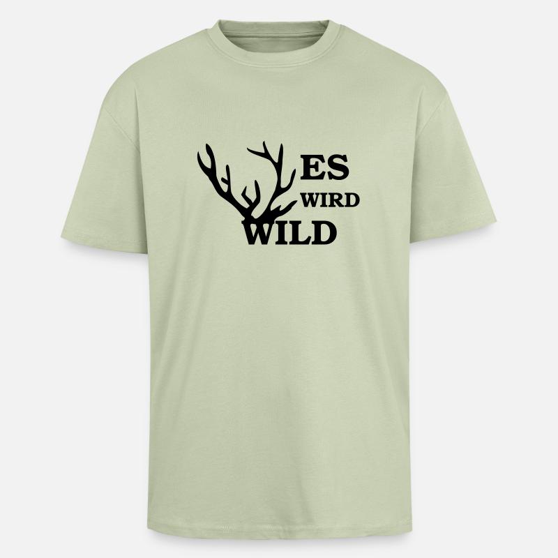 es wird wild - Oversized Heavyweight Unisex T-Shirt - Leichtes Salbeigrün 