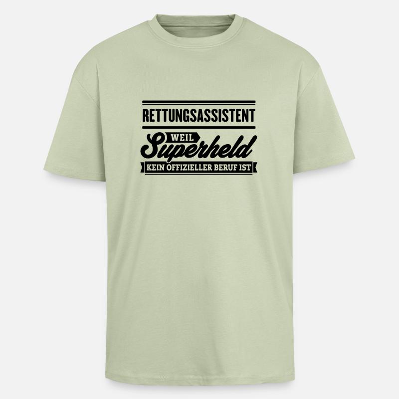 Superheld Rettungsassistent - Oversized Heavyweight Unisex T-Shirt - Leichtes Salbeigrün 