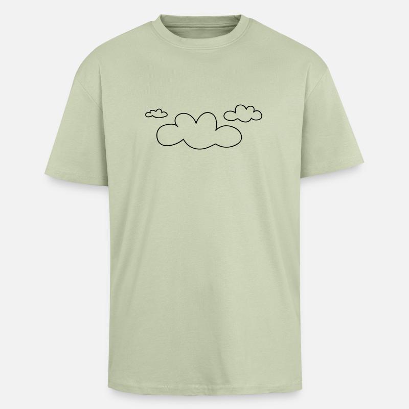 open_clouds - Oversized Heavyweight Unisex T-Shirt - Leichtes Salbeigrün 