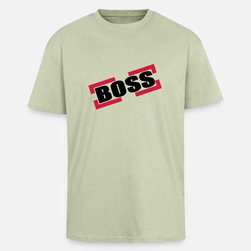 Boss - Oversized Heavyweight Unisex T-Shirt - Leichtes Salbeigrün 