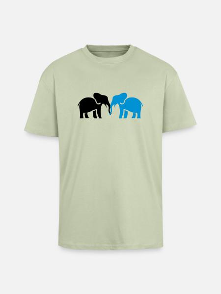 elefanten_2 - T-shirt unisexe oversize épais - vert sauge léger