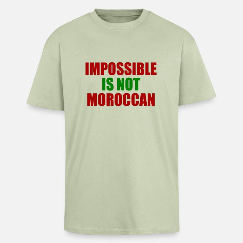 impossible is not moroccan - Oversized Heavyweight Unisex T-Shirt - Leichtes Salbeigrün 