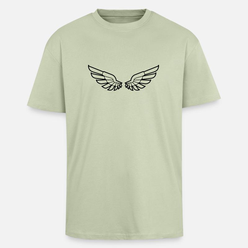 wings - Oversized Heavyweight Unisex T-Shirt - Leichtes Salbeigrün 