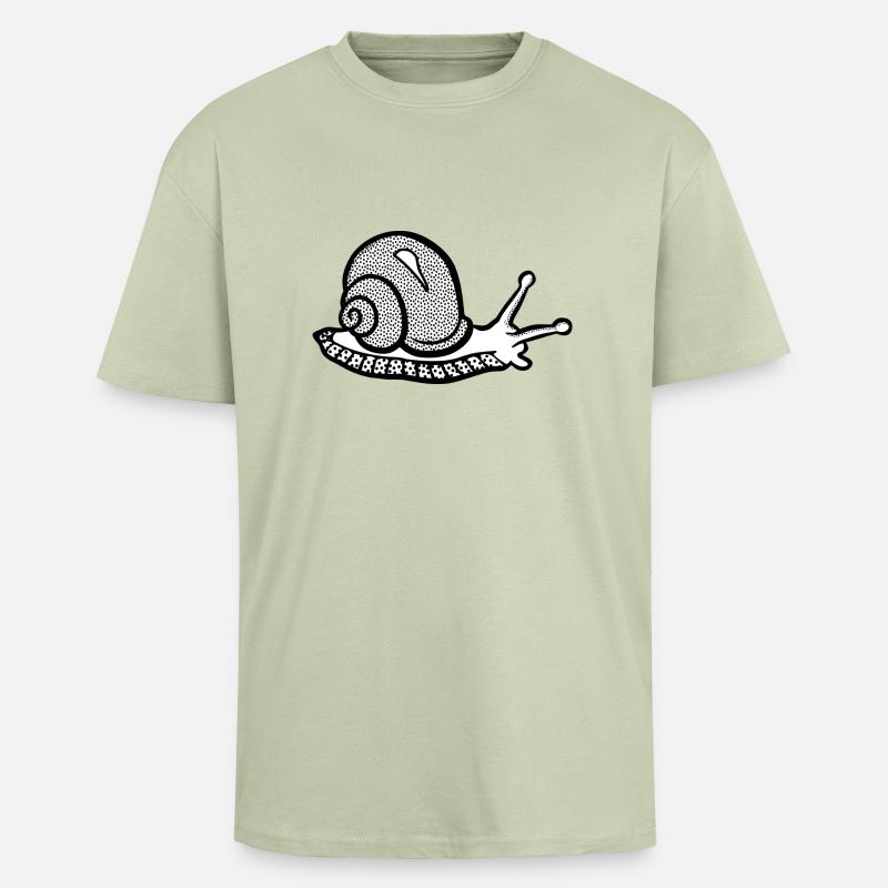 Snail black and withe - Oversized Heavyweight Unisex T-Shirt - Leichtes Salbeigrün 