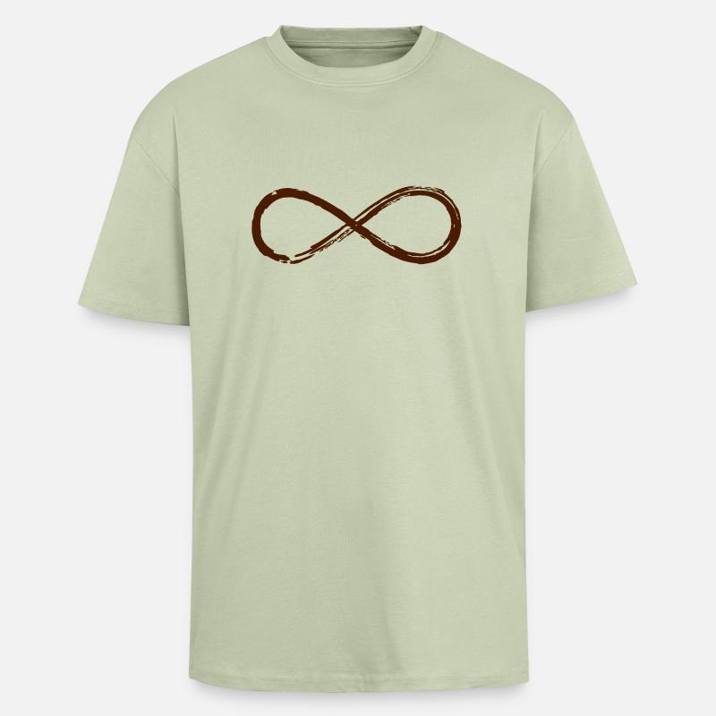 Lemniscate, Symbol Infinity, Mathematics, Loop - Unisex Oversized Heavyweight T-shirt - soft salvia 
