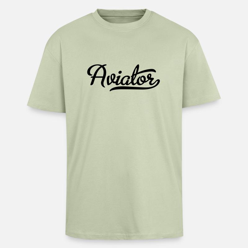 Aviator - Oversized Heavyweight Unisex T-Shirt - Leichtes Salbeigrün 