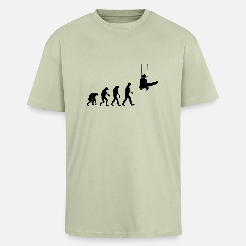 rings evolution - T-shirt unisexe oversize épais - vert sauge léger 