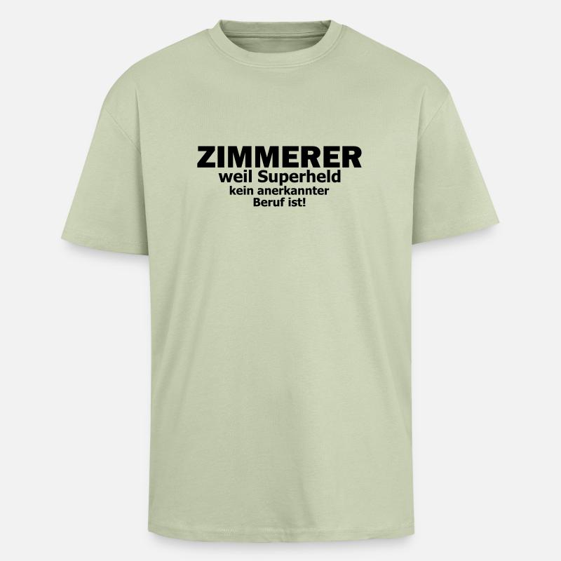 Zimmerer - Oversized Heavyweight Unisex T-Shirt - Leichtes Salbeigrün 