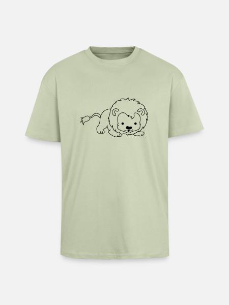 kleiner_loewe_01 - Oversized Heavyweight Unisex T-Shirt - Leichtes Salbeigrün 