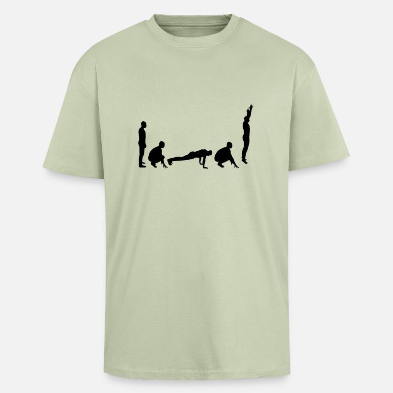 Evolution - Burpee - T-shirt unisexe oversize épais - vert sauge léger 